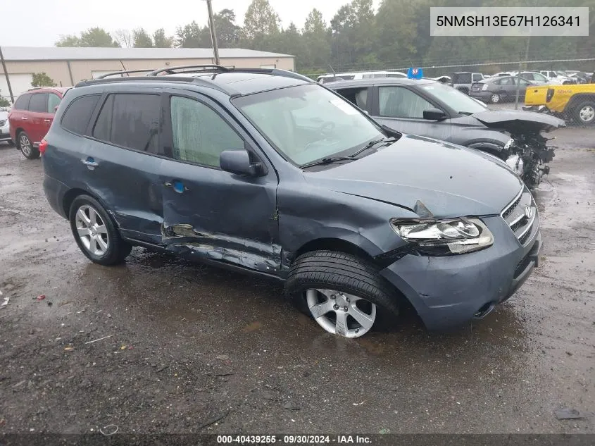 5NMSH13E67H126341 2007 Hyundai Santa Fe Se/Limited