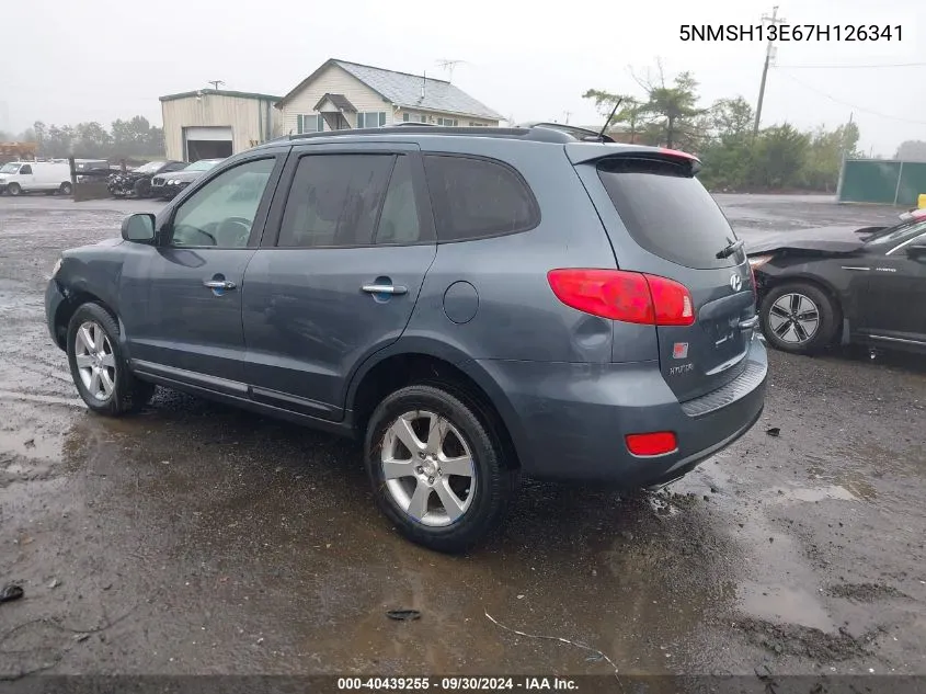 2007 Hyundai Santa Fe Se/Limited VIN: 5NMSH13E67H126341 Lot: 40439255