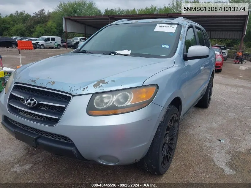 2007 Hyundai Santa Fe Gls VIN: 5NMSG13D87H013274 Lot: 40445596