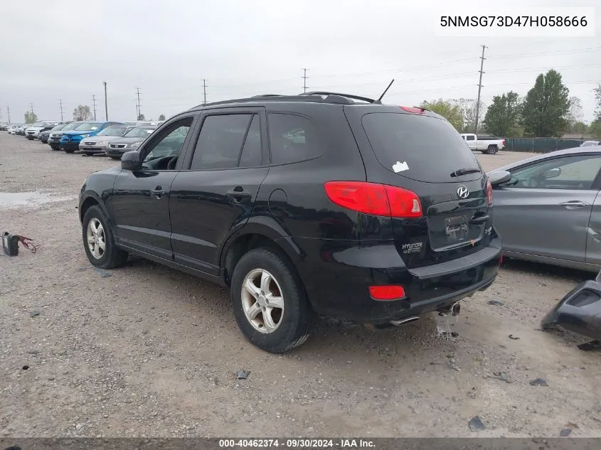 2007 Hyundai Santa Fe Gls VIN: 5NMSG73D47H058666 Lot: 40462374