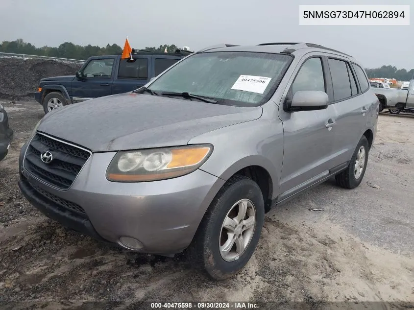 2007 Hyundai Santa Fe Gls VIN: 5NMSG73D47H062894 Lot: 40475598