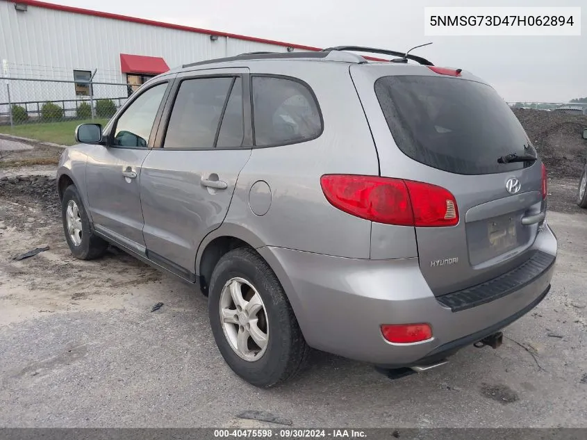 5NMSG73D47H062894 2007 Hyundai Santa Fe Gls