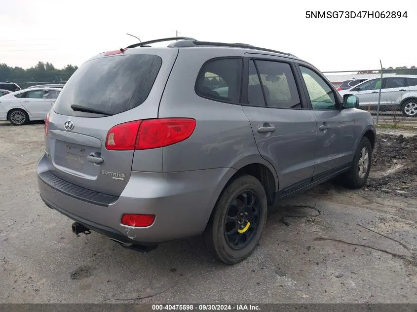 5NMSG73D47H062894 2007 Hyundai Santa Fe Gls