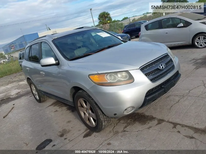 2007 Hyundai Santa Fe Limited/Se VIN: 5NMSH73E47H002815 Lot: 40475928