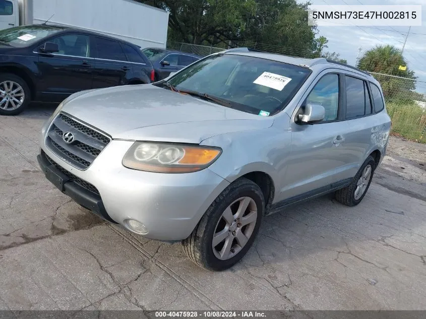 2007 Hyundai Santa Fe Limited/Se VIN: 5NMSH73E47H002815 Lot: 40475928