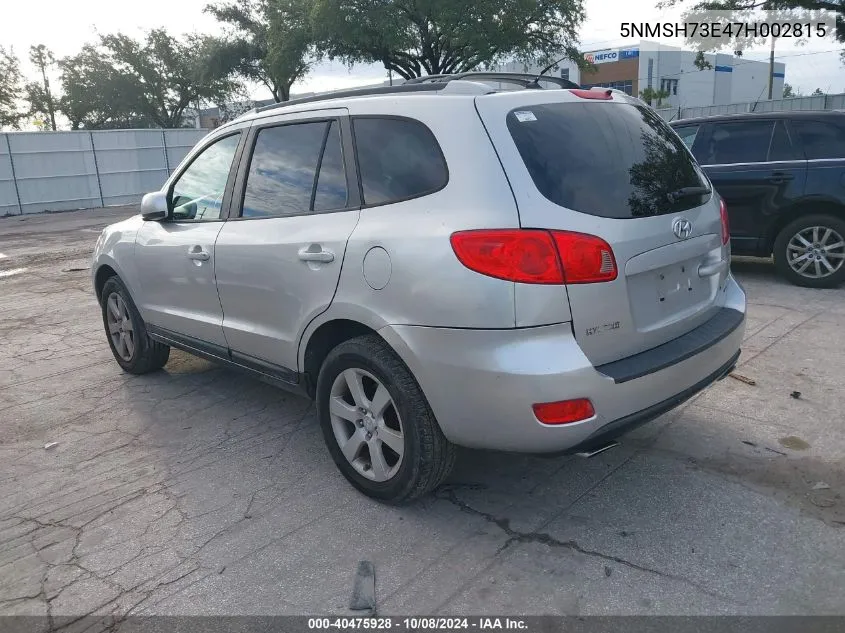 2007 Hyundai Santa Fe Limited/Se VIN: 5NMSH73E47H002815 Lot: 40475928