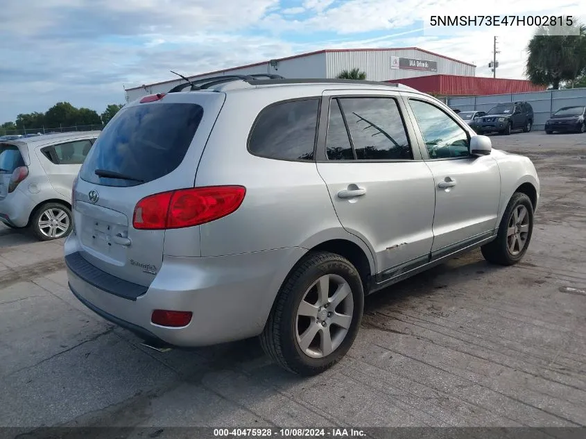 2007 Hyundai Santa Fe Limited/Se VIN: 5NMSH73E47H002815 Lot: 40475928