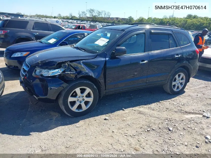 2007 Hyundai Santa Fe Limited/Se VIN: 5NMSH73E47H070614 Lot: 40509013