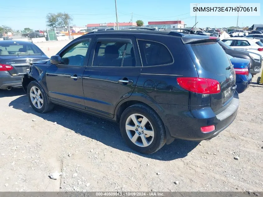 2007 Hyundai Santa Fe Limited/Se VIN: 5NMSH73E47H070614 Lot: 40509013