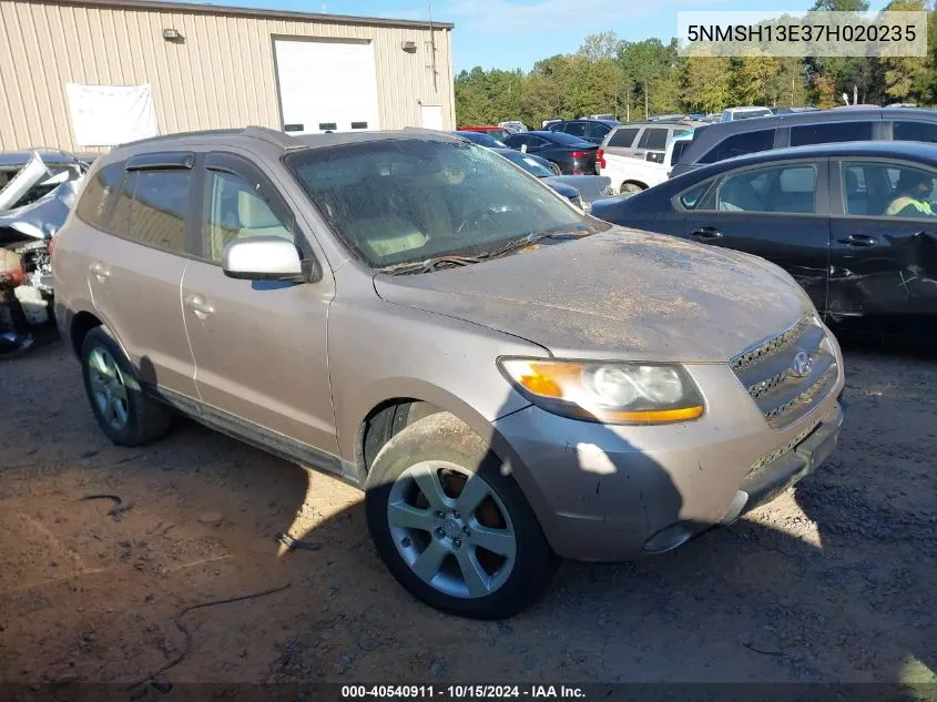 2007 Hyundai Santa Fe Limited/Se VIN: 5NMSH13E37H020235 Lot: 40540911