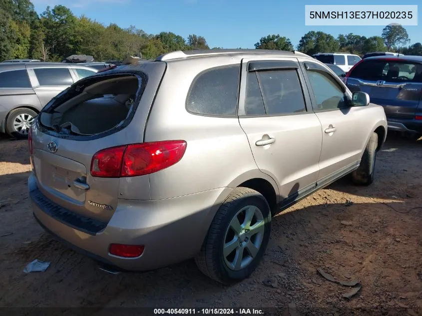 2007 Hyundai Santa Fe Limited/Se VIN: 5NMSH13E37H020235 Lot: 40540911