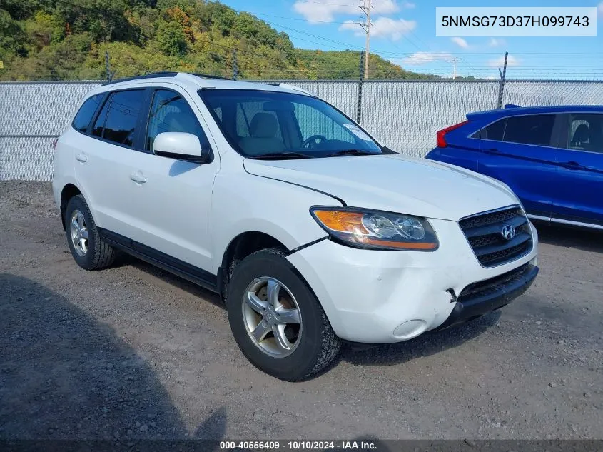 2007 Hyundai Santa Fe Gls VIN: 5NMSG73D37H099743 Lot: 40556409