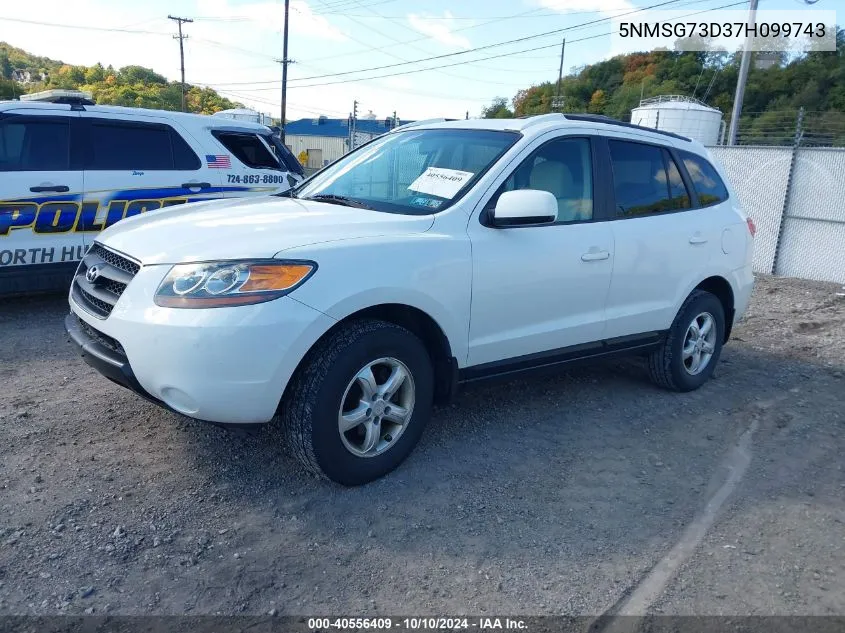 2007 Hyundai Santa Fe Gls VIN: 5NMSG73D37H099743 Lot: 40556409