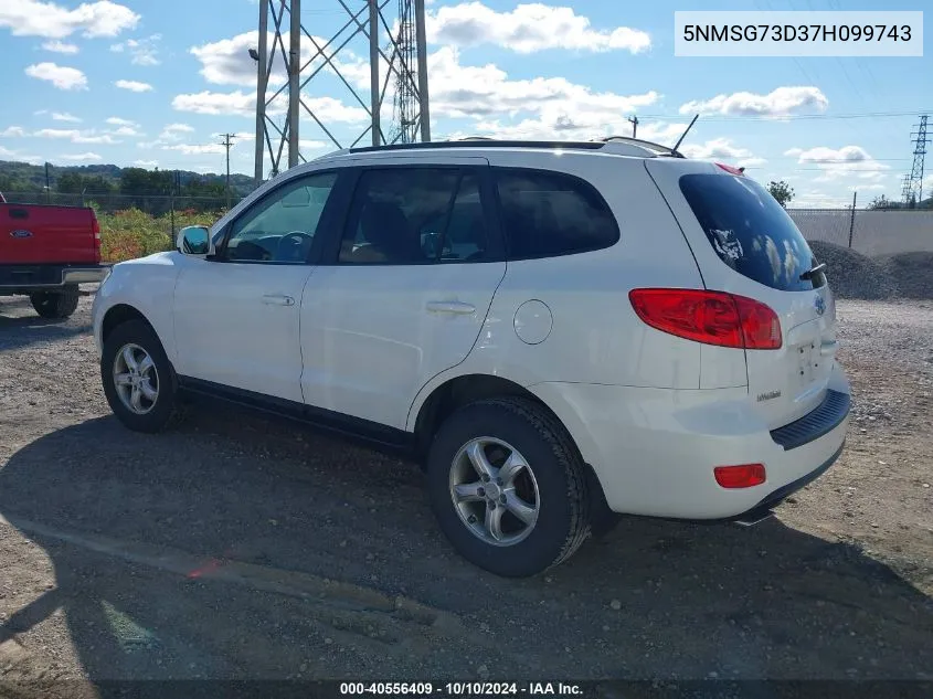 2007 Hyundai Santa Fe Gls VIN: 5NMSG73D37H099743 Lot: 40556409