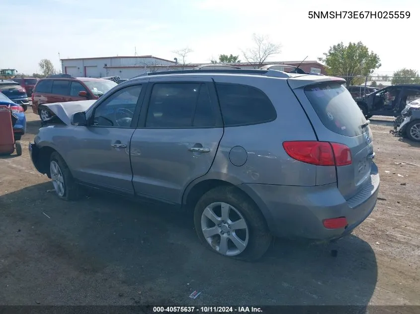 2007 Hyundai Santa Fe Limited/Se VIN: 5NMSH73E67H025559 Lot: 40575637