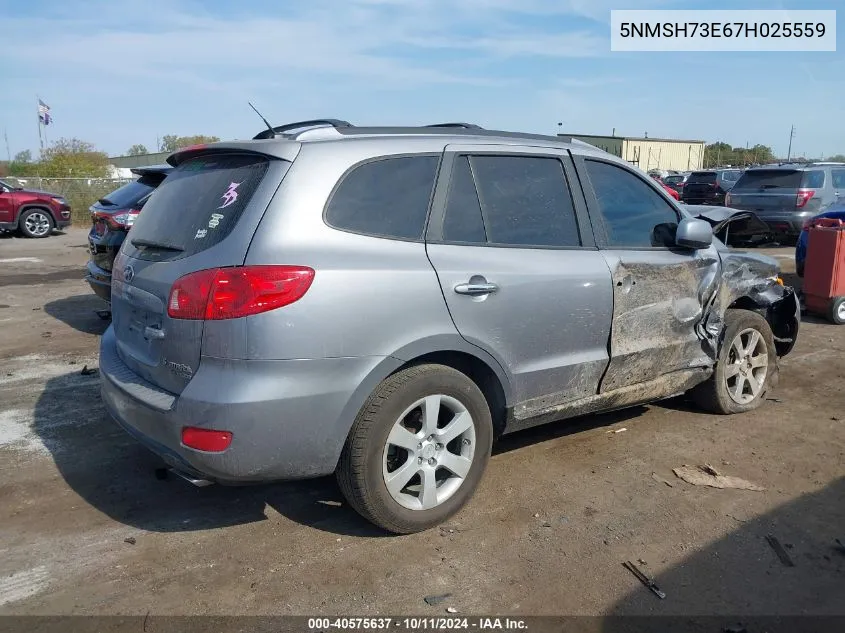 2007 Hyundai Santa Fe Limited/Se VIN: 5NMSH73E67H025559 Lot: 40575637