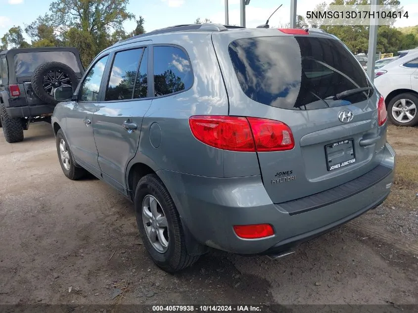 2007 Hyundai Santa Fe Gls VIN: 5NMSG13D17H104614 Lot: 40579938