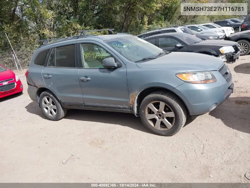 2007 Hyundai Santa Fe Limited/Se VIN: 5NMSH73E27H116781 Lot: 40592385