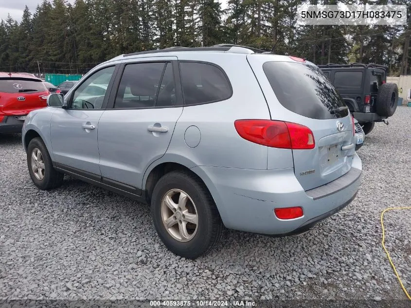 2007 Hyundai Santa Fe Gls VIN: 5NMSG73D17H083475 Lot: 40593875