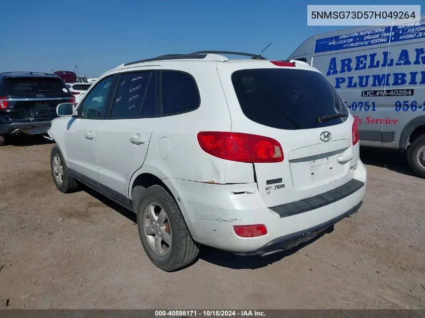 2007 Hyundai Santa Fe Gls VIN: 5NMSG73D57H049264 Lot: 40598171