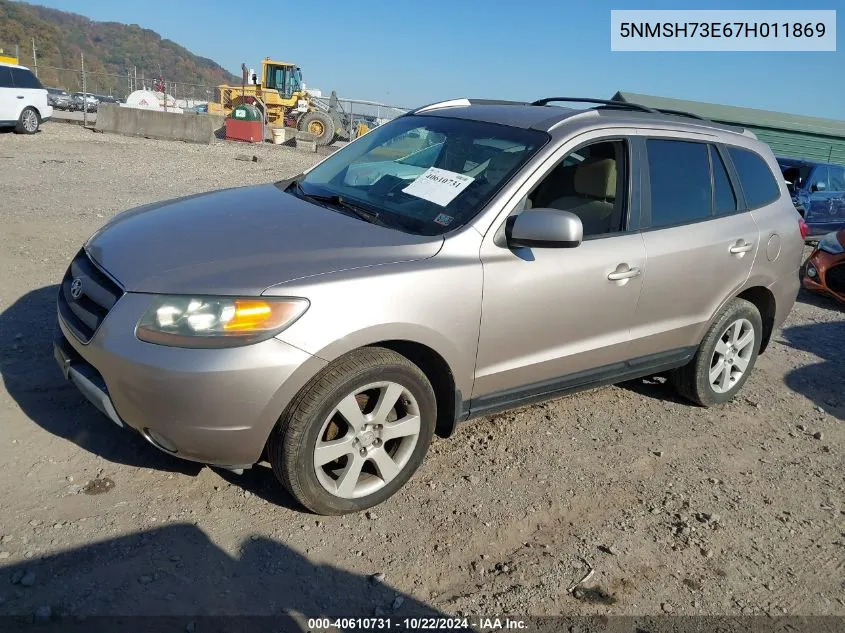 2007 Hyundai Santa Fe Limited/Se VIN: 5NMSH73E67H011869 Lot: 40610731