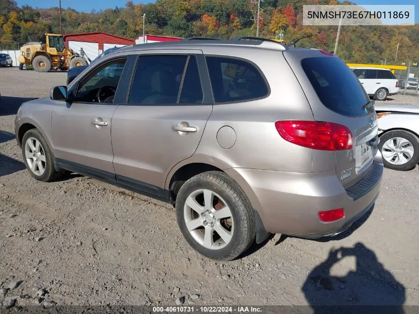 2007 Hyundai Santa Fe Limited/Se VIN: 5NMSH73E67H011869 Lot: 40610731