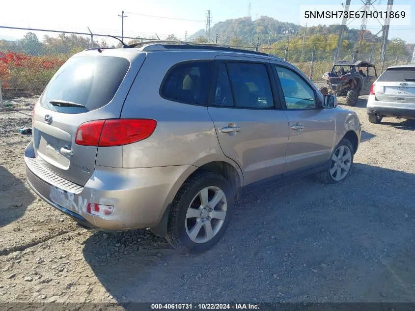 2007 Hyundai Santa Fe Limited/Se VIN: 5NMSH73E67H011869 Lot: 40610731