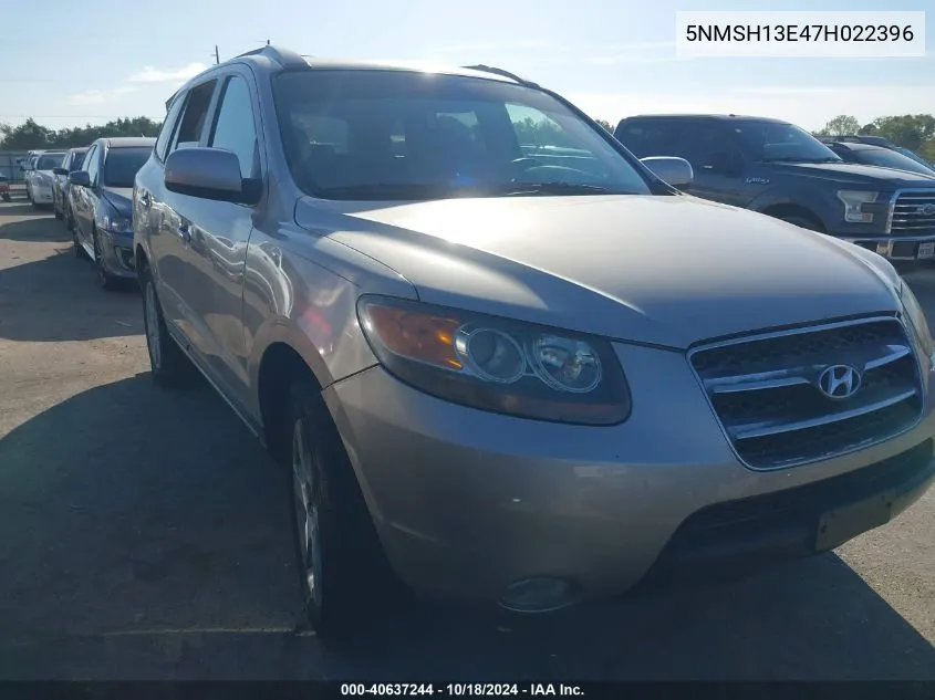 5NMSH13E47H022396 2007 Hyundai Santa Fe Limited/Se