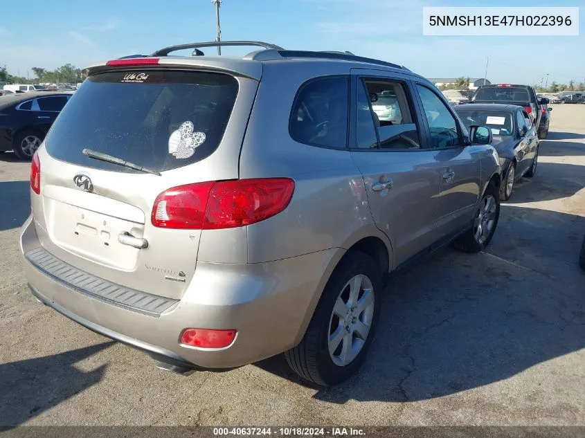 2007 Hyundai Santa Fe Limited/Se VIN: 5NMSH13E47H022396 Lot: 40637244