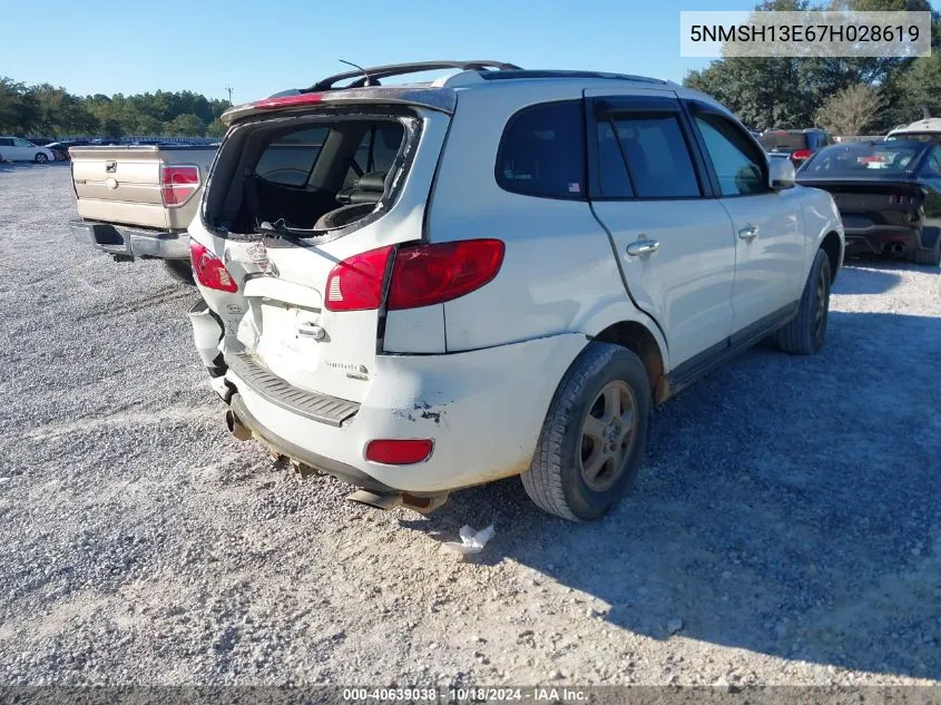 5NMSH13E67H028619 2007 Hyundai Santa Fe Limited/Se