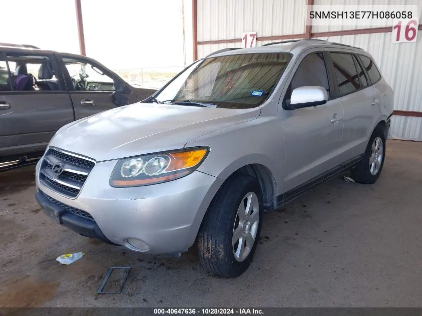 2007 Hyundai Santa Fe Se/Limited VIN: 5NMSH13E77H086058 Lot: 40647636