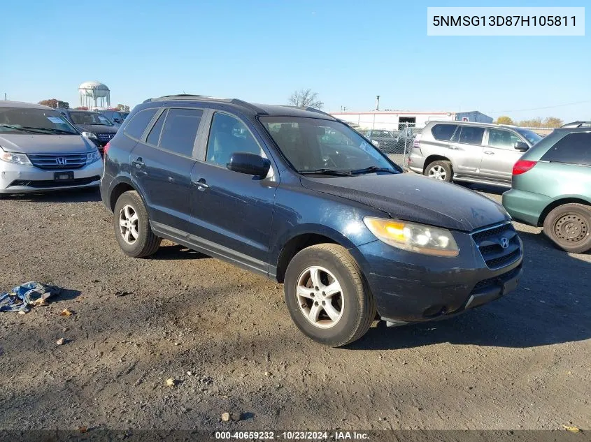 2007 Hyundai Santa Fe Gls VIN: 5NMSG13D87H105811 Lot: 40659232