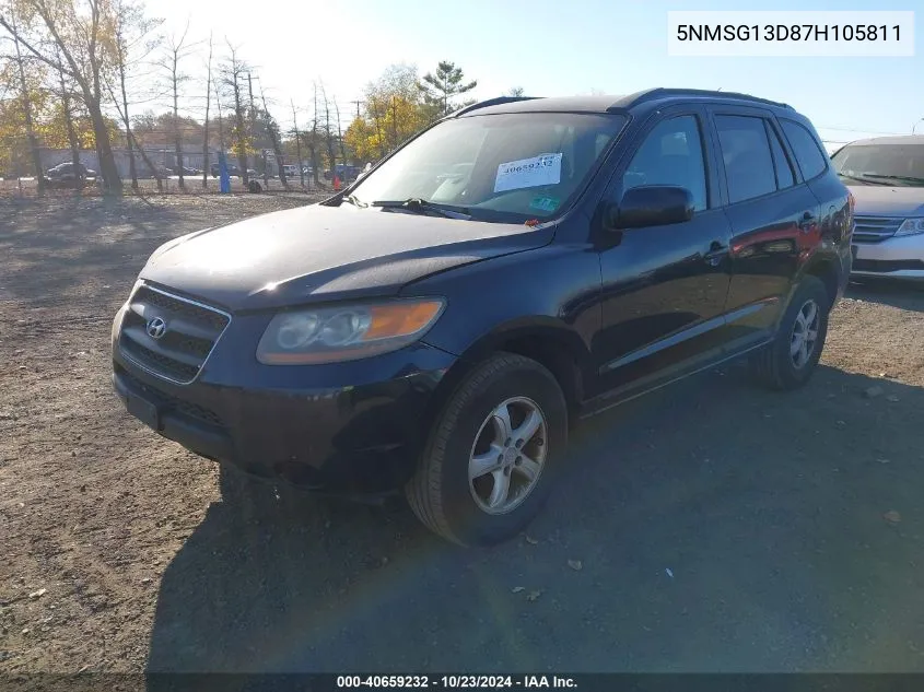 2007 Hyundai Santa Fe Gls VIN: 5NMSG13D87H105811 Lot: 40659232