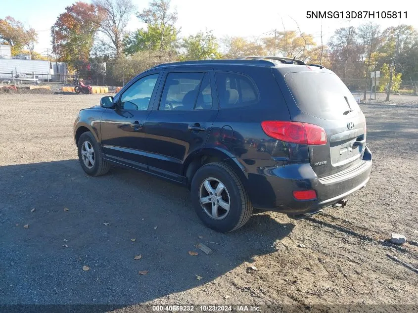 5NMSG13D87H105811 2007 Hyundai Santa Fe Gls