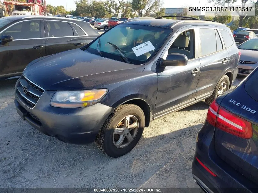 2007 Hyundai Santa Fe Gls VIN: 5NMSG13D87H123547 Lot: 40687920