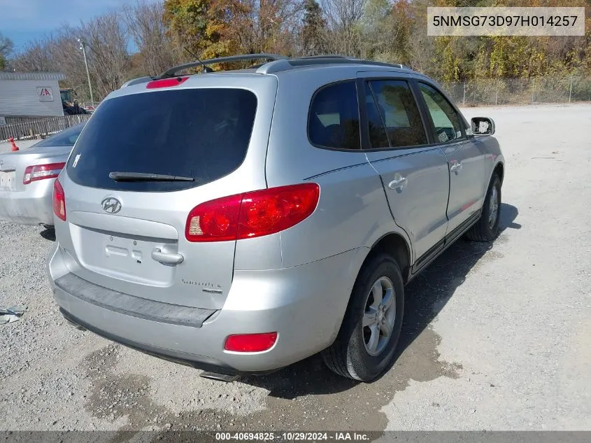 2007 Hyundai Santa Fe Gls VIN: 5NMSG73D97H014257 Lot: 40694825