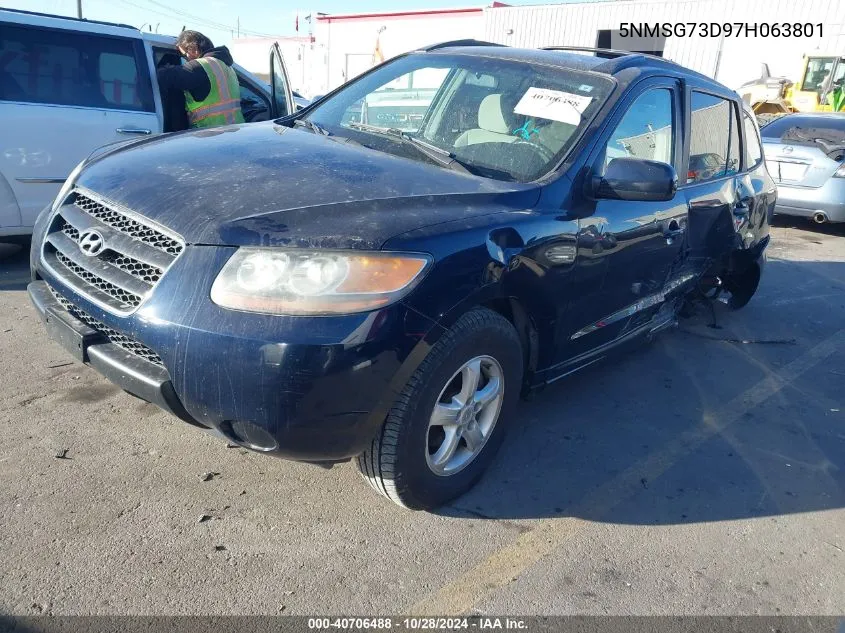 2007 Hyundai Santa Fe Gls VIN: 5NMSG73D97H063801 Lot: 40706488