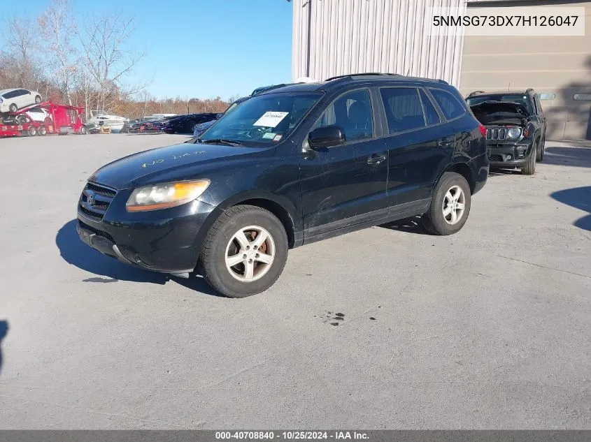 2007 Hyundai Santa Fe Gls VIN: 5NMSG73DX7H126047 Lot: 40708840