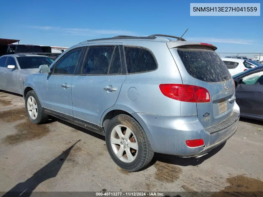 2007 Hyundai Santa Fe Limited/Se VIN: 5NMSH13E27H041559 Lot: 40713277