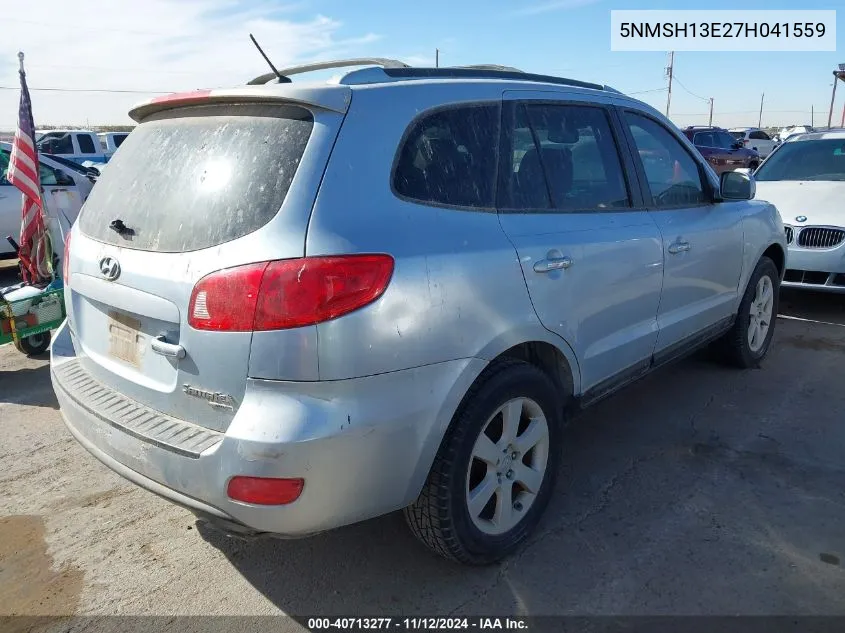 2007 Hyundai Santa Fe Limited/Se VIN: 5NMSH13E27H041559 Lot: 40713277