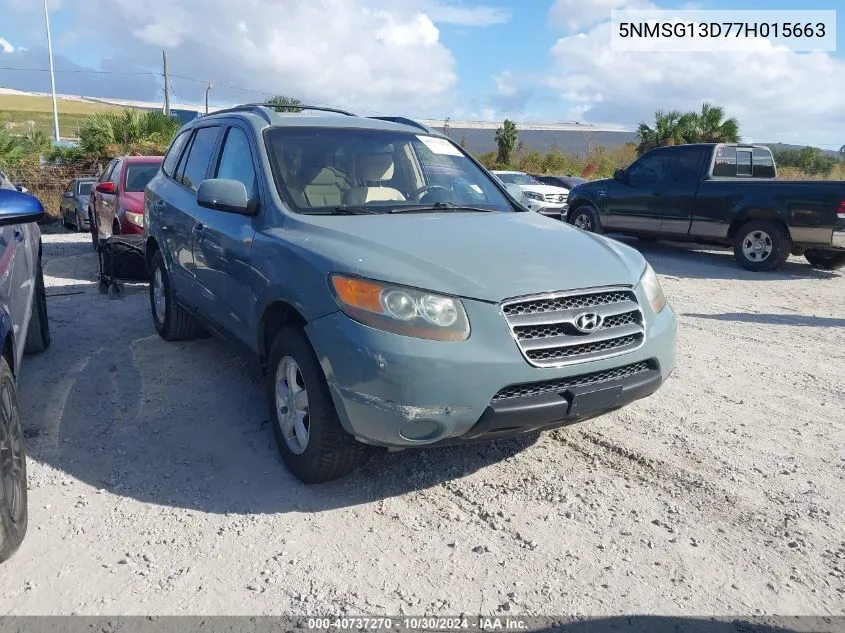 2007 Hyundai Santa Fe Gls VIN: 5NMSG13D77H015663 Lot: 40737270