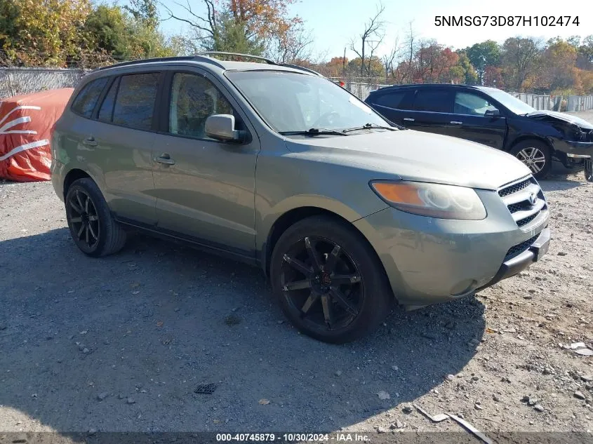 2007 Hyundai Santa Fe Gls VIN: 5NMSG73D87H102474 Lot: 40745879