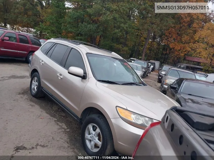 2007 Hyundai Santa Fe Gls VIN: 5NMSG13D97H057011 Lot: 40767711