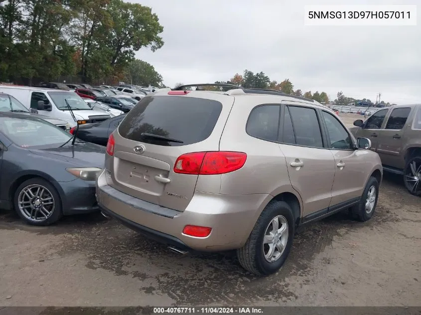 2007 Hyundai Santa Fe Gls VIN: 5NMSG13D97H057011 Lot: 40767711