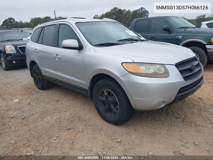 2007 Hyundai Santa Fe Gls VIN: 5NMSG13D57H066126 Lot: 40802980