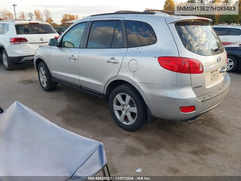 2007 Hyundai Santa Fe Limited/Se VIN: 5NMSH13E27H093483 Lot: 40820021