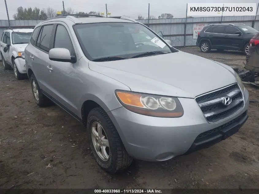 KM8SG73D87U102043 2007 Hyundai Santa Fe Gls