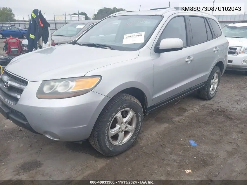 KM8SG73D87U102043 2007 Hyundai Santa Fe Gls