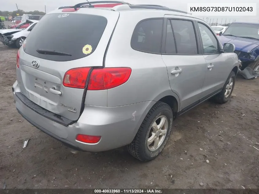 KM8SG73D87U102043 2007 Hyundai Santa Fe Gls