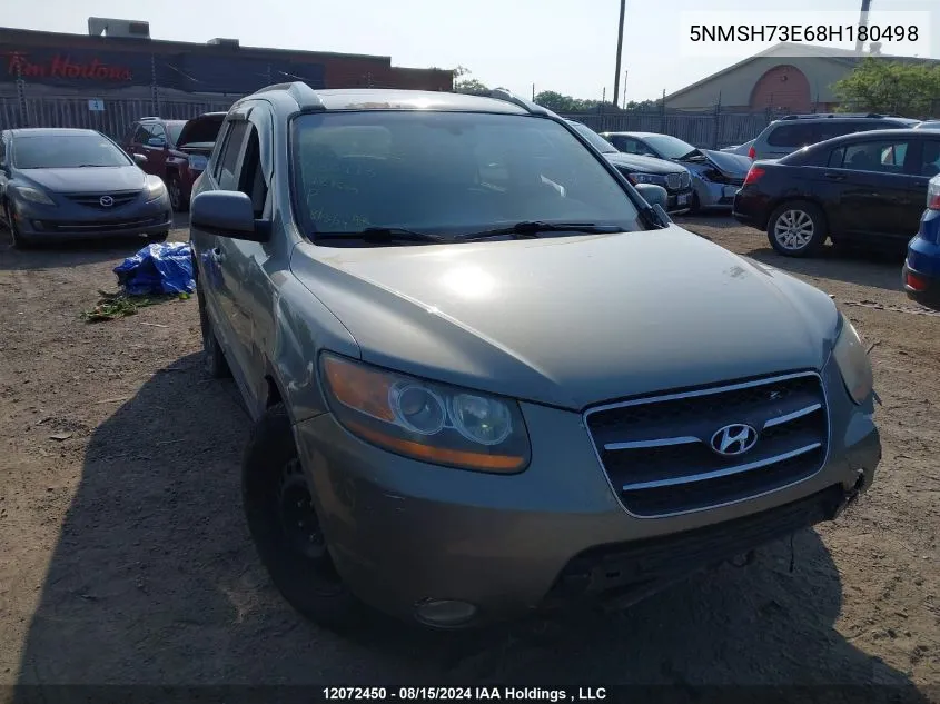 2008 Hyundai Santa Fe VIN: 5NMSH73E68H180498 Lot: 12072450